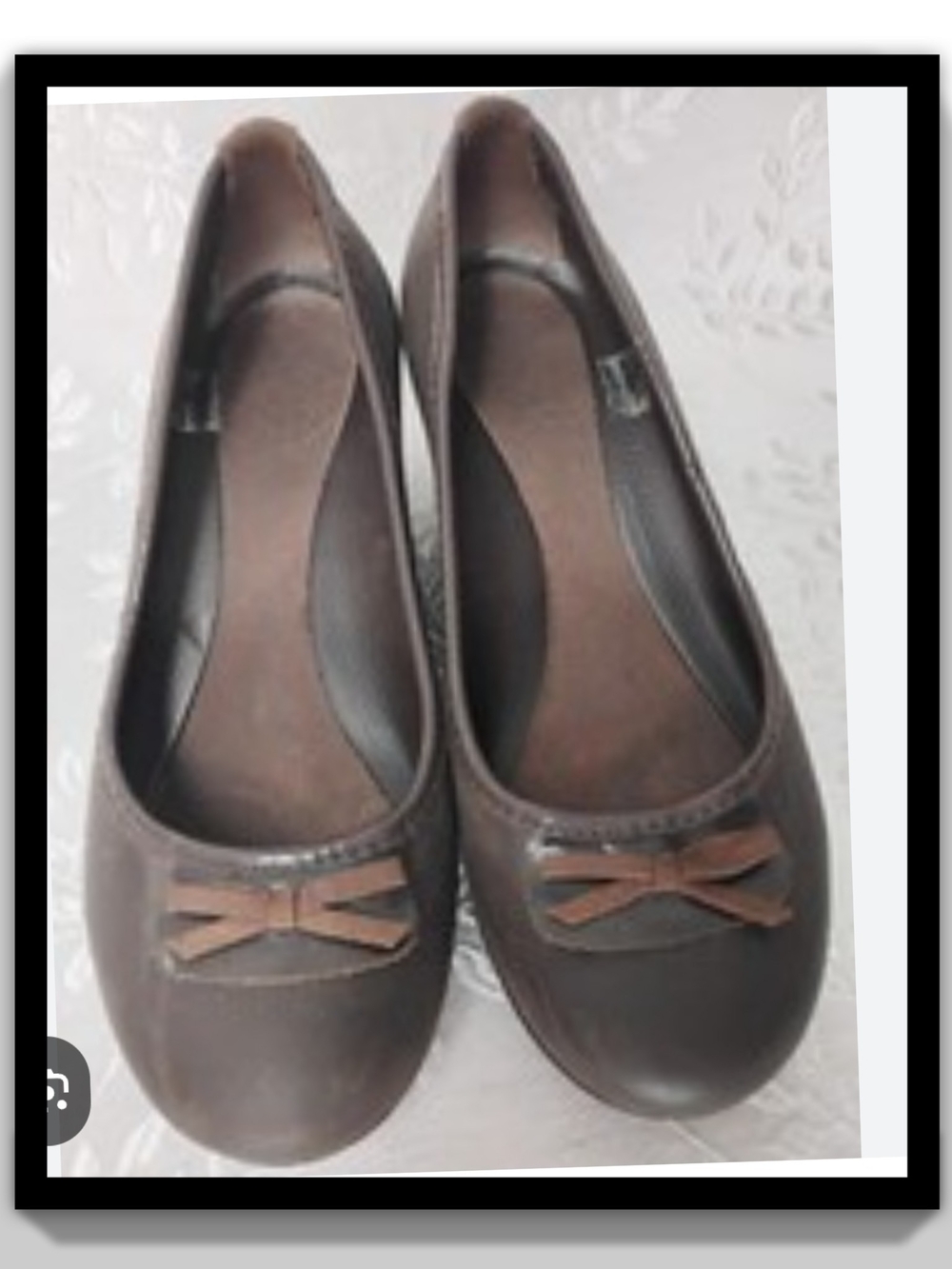 CROCS Brown Bow Ballet Wedges Size 9